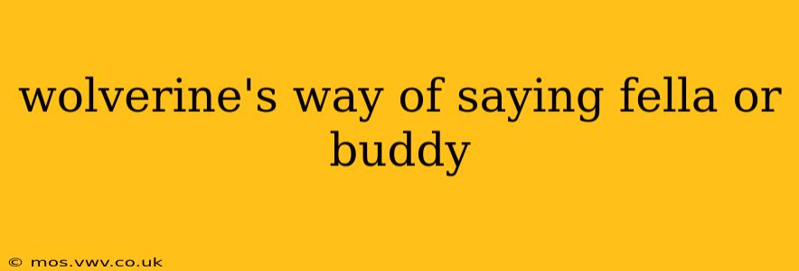 wolverine's way of saying fella or buddy