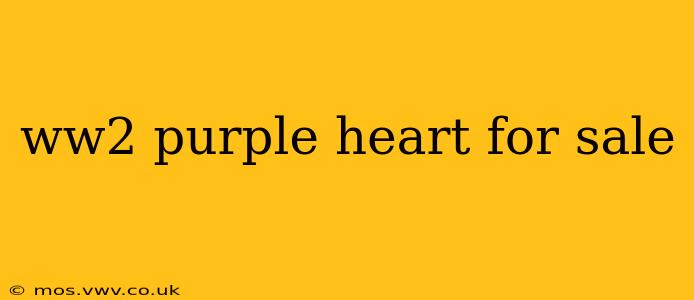 ww2 purple heart for sale